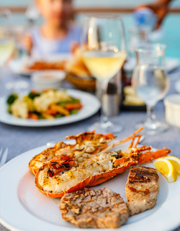 Seafood and wine